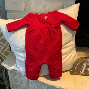 Red baby girl quilted jumper